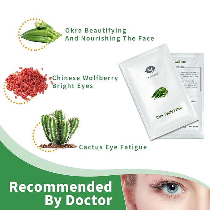 Okra Eye Care Patch,Effective Relief for Itchy, Dry Eyes, Hypoallergenic & Soothing for Sensitive Eyes, Individually Wrapped, Pack of 14