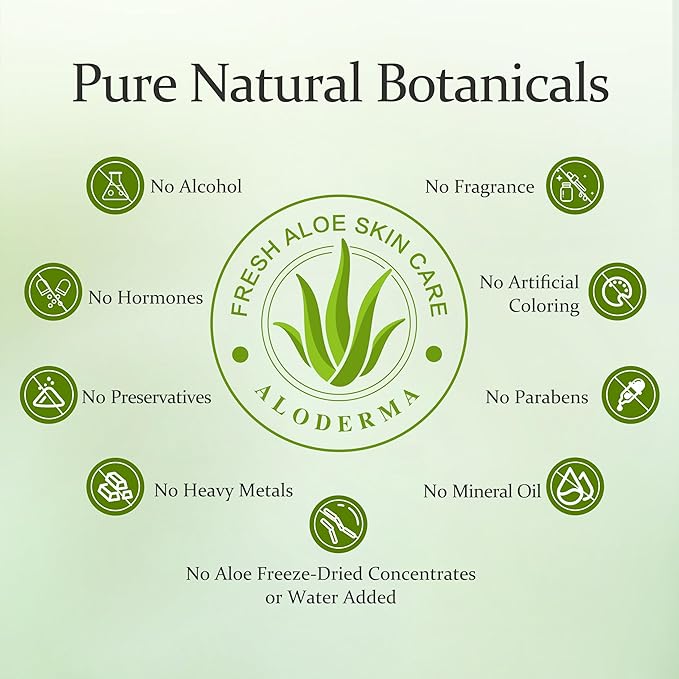 Aloderma Essential Aloe Brightening Skin Care Set - 4 Pieces - Gel, Cleanser, Toner, Cream