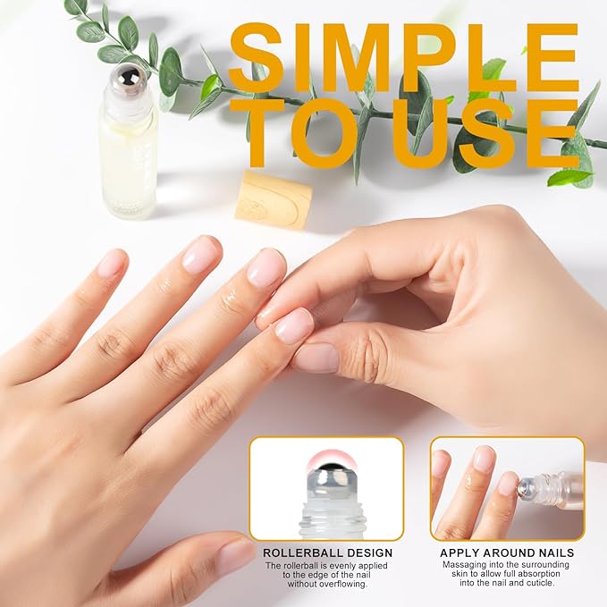 NXJ INFILILA Cuticle Oil Travel Size, Mini Cuticle Oil Repaired Dryness Nails and Cuticles, Moisturizes, and Strengthener for Nails Care Vitamin E, Milk Honey Natural Ingredients, 10ml Rollerball