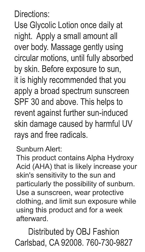 Skin Care Magic Lotion- 10% Glycolic 5% Lactic Acid Exfoliatingl Body Lotion w/Green Tea, Argan Oil, Papaya, Licorice.