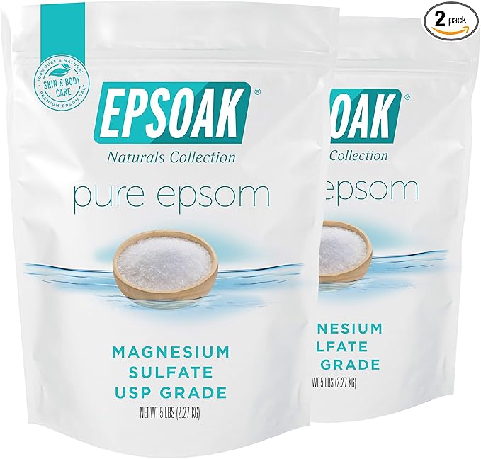 Epsoak Epsom Salt 10 lbs. (Qty. 2, 5 lb. Bags) Magnesium Sulfate USP