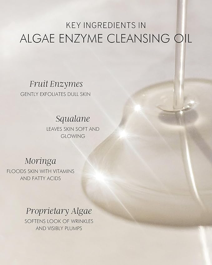MARA - Natural Chia + Moringa Algae Enzyme Cleansing Oil | Plant-Based, Gluten-Free Skin Care | For All Skin Types, Hypoallergenic, Hydrating, Exfoliating, Make-Up Remover (4 oz | 120 ml)