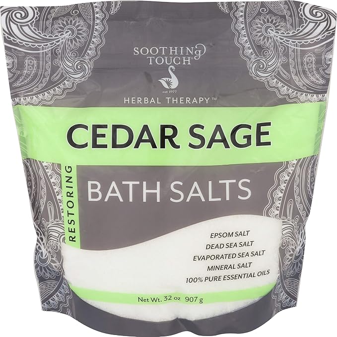 Soothing Touch Cedar Sage Restoring Bath Salts Pouch 32 Oz
