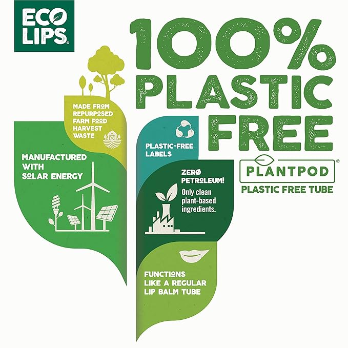 Eco Lips Organic Hemp Lip Balm with Beeswax, Coconut Oil, Vitamin E. Best Lip Balm to Soothe & Moisturize Dry, Chapped Lips (Variety, 6-Pack)