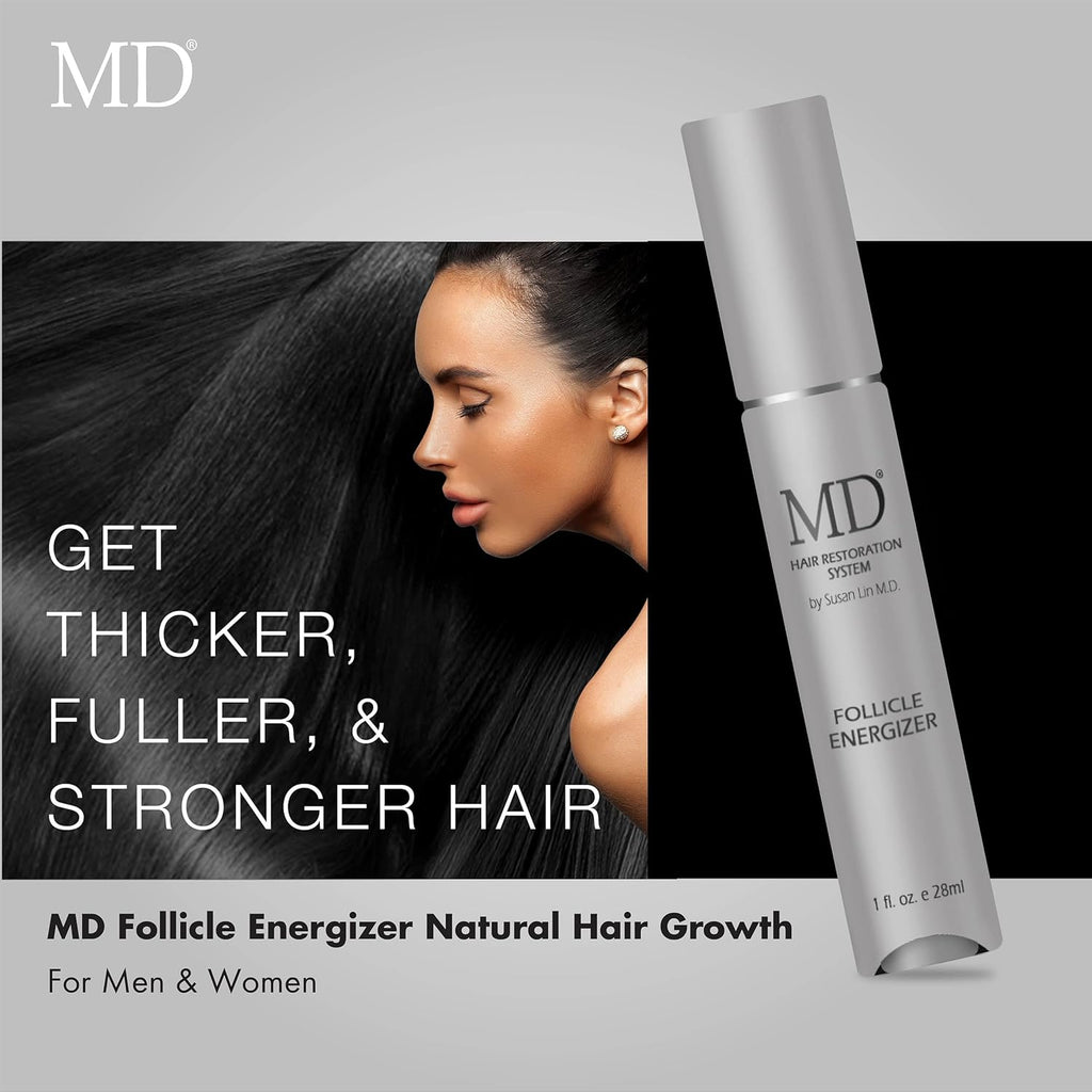 MD Follicle Energizer | Natural Hair Growth Serum | Biotin Infused to Block DHT Production and Prevents Hair Loss | 1 Fl Oz 60-Days Supply