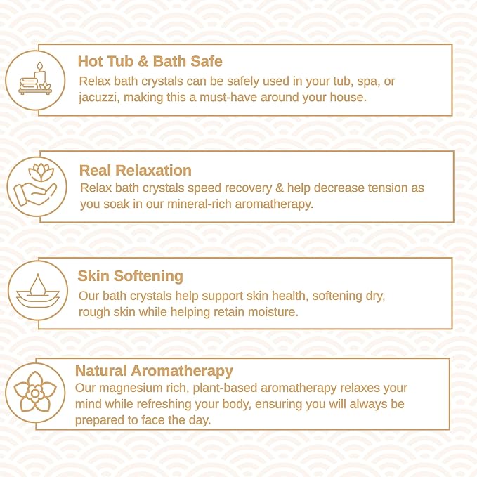 Relax Spa & Bath, Epsom & Dead Sea Salts, Aromatherapy Bath Salts for Hot Tub, Bath, or Spa, Infused with Magnesium, Mothers Day Gifts & Gifts for Mom, Warm French Vanilla Scent