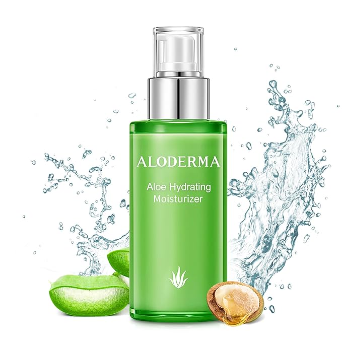 Aloderma 71% Organic Aloe Vera Hydrating Face Moisturizer for Soft and Nourished Skin - Light and Oil-Free Aloe Vera Moisturizer with Hyaluronic Acid for Soothing Hydration - Face Lotion, 3.5oz