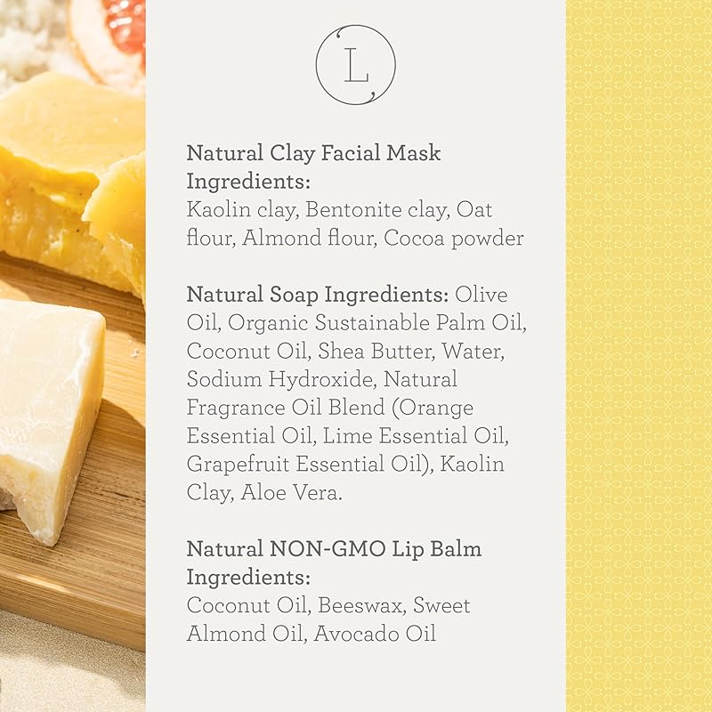 Lizush Luxury Spa Gifts for Women - 6 Piece Citrus Spa Gift Baskets for Women, Relaxation Birthday Gift Set, Handmade in the USA, Self Care Gift Sets For Wife, Mom, Co-Worker, Best Friend