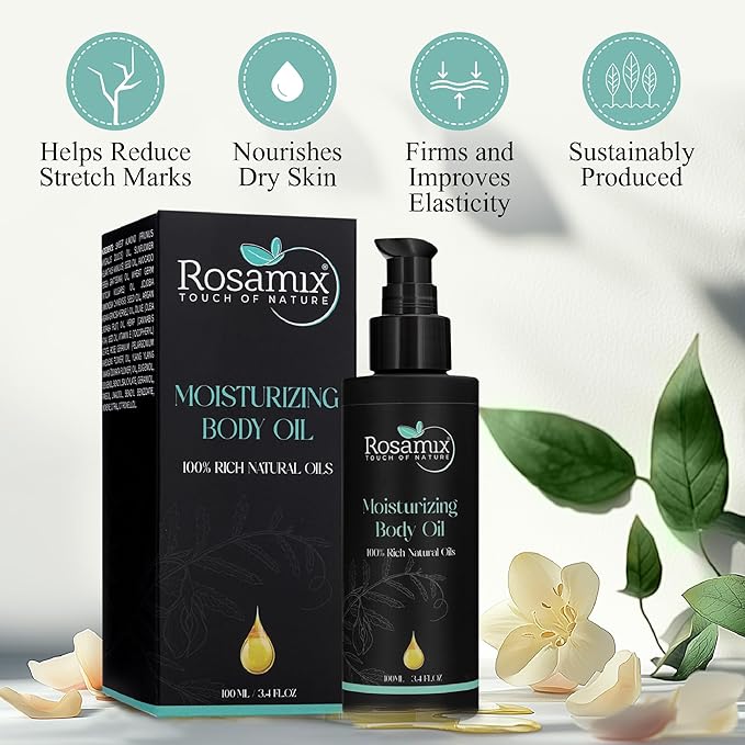 COLD PRESSED MOISTURIZING BODY OIL - 100% Pure and Natural Moisturizing Face, Hair, Body, Skin Care, 100ml