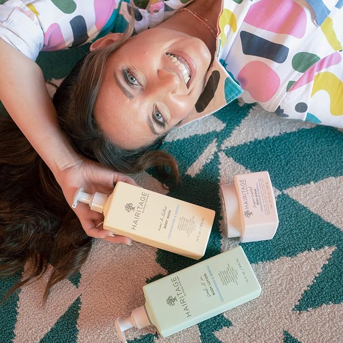 Hairitage Soak It In Cedarwood & Neroli Scented Body Lotion - Skin Moisturizer & Hydrating Lotion - Niacinamide, Jojoba Oil, & Avocado Oil -All Skin Types - Rosemary & Orange Essential Oils, 14 fl oz