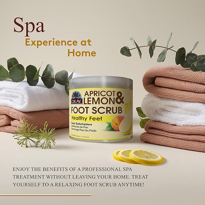 OKAY Apricot and Lemon Foot Scrub 6oz / 177ml