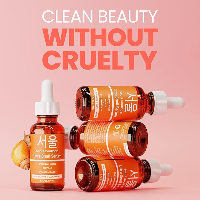 Korean Skin Care Set - Snail Mucin Glow Kit Contains Snail Hyaluronic Acid Serum + Snail Turmeric Mask + Snail Eye Cream + Snail Face Cream Moisturizer