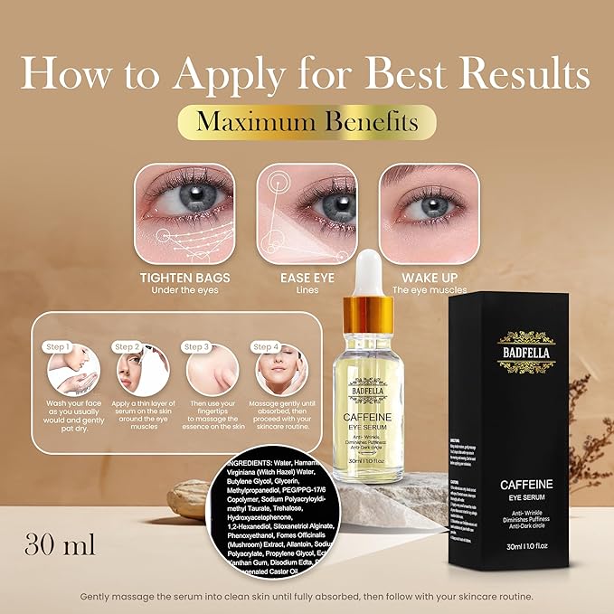 caffeine eyes serum,best eye serum,for anti aging,darc circles,r puffy eyes,1.0fl oz