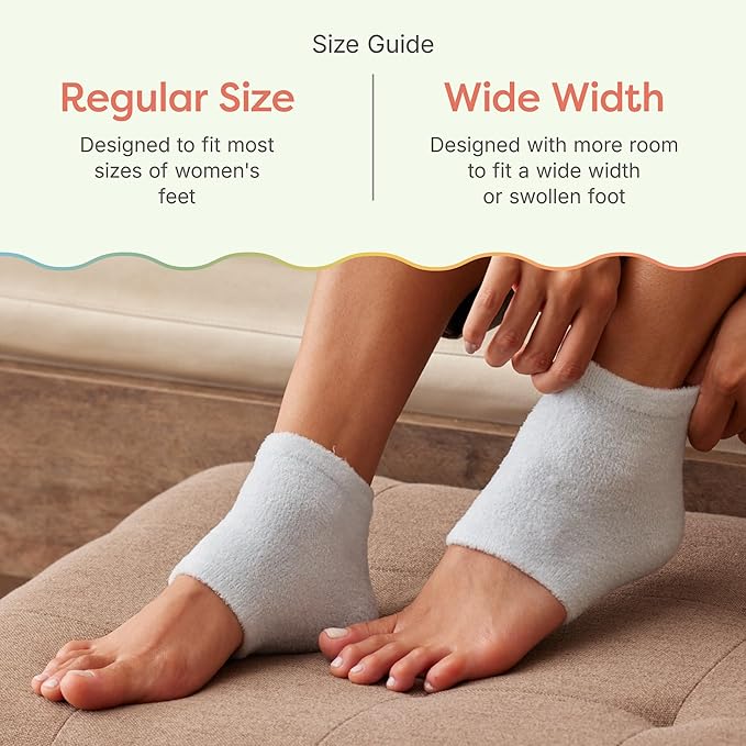 ZenToes Moisturizing Fuzzy Sleep Socks with Vitamin E, Olive Oil and Jojoba Seed Oil to Soften and Hydrate Dry Cracked Heels (Regular, Slate)2 Pair (Pack of 1)