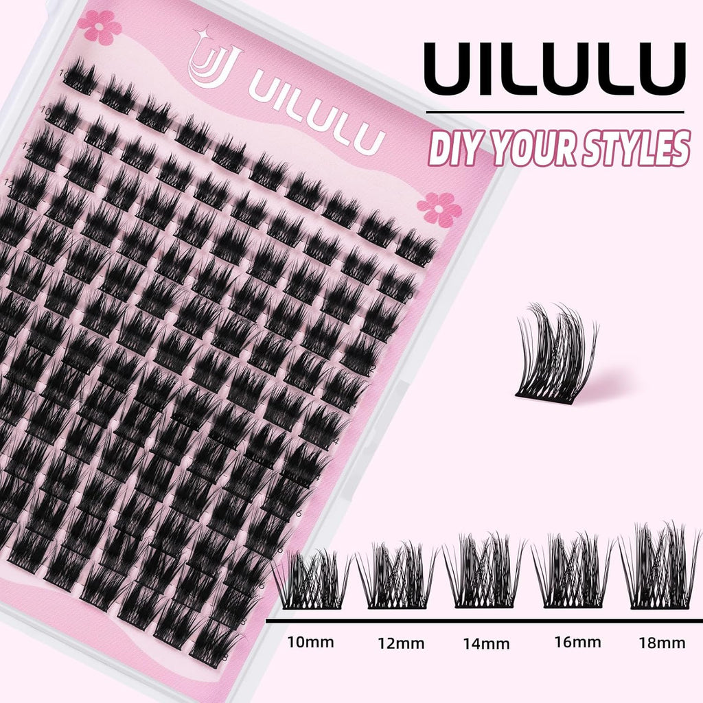 Lash Clusters D Curl Fluffy Individual Lashes 0.07D 10-18 MIX 120 Eyelashes Clusters Lashes DIY Lash Extensions at Home False Lashes Wide Band Wispy Eye Lash Clusters U05 Lash