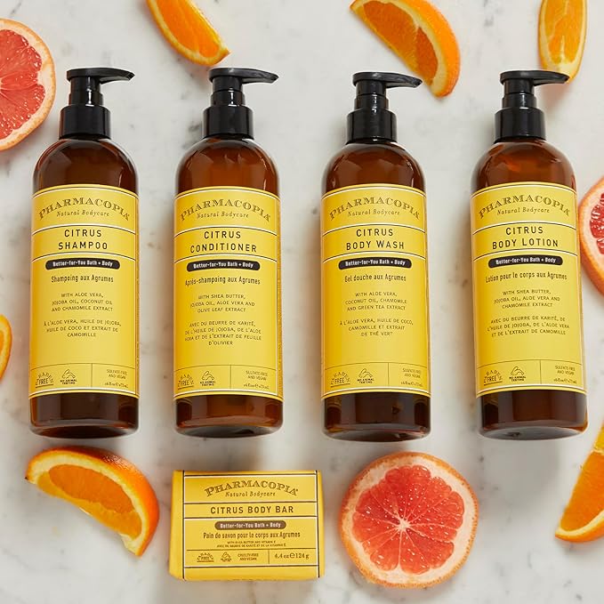 Pharmacopia Citrus Body Lotion - Hydrating Natural Moisturizer with Aromatherapy Benefits - Cruelty-Free Vegan Skin Care - Shea Butter, Aloe Vera, and Jojoba Oil - Lotion for Dry Skin, 16 oz