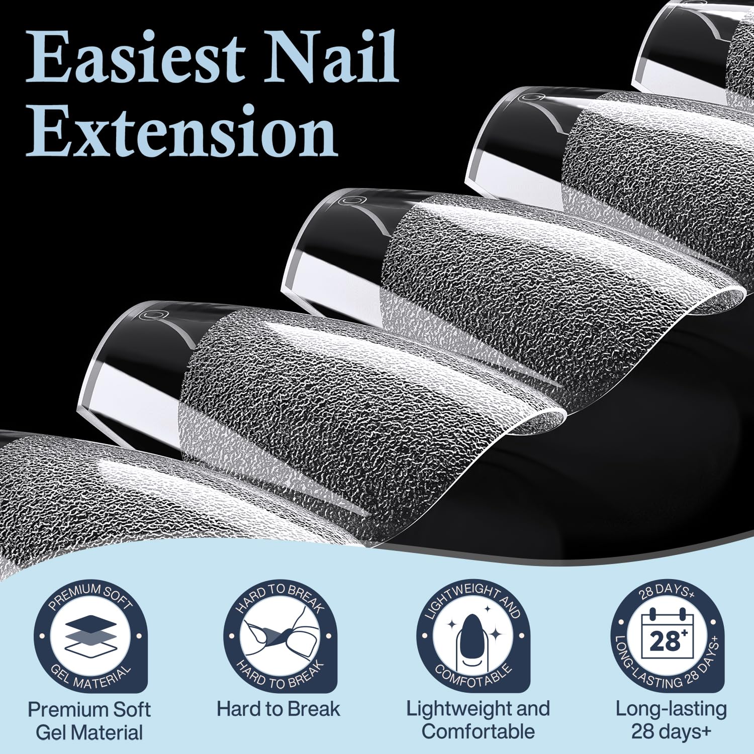 Luckyfariy Extra Short Coffin Nail Tips, 240Pcs Pre-shaped Half Matted Full Cover Ballerina Fake Nails Press on Extension, Soft Gel Clear Tips Home DIY Mani 12 Sizes