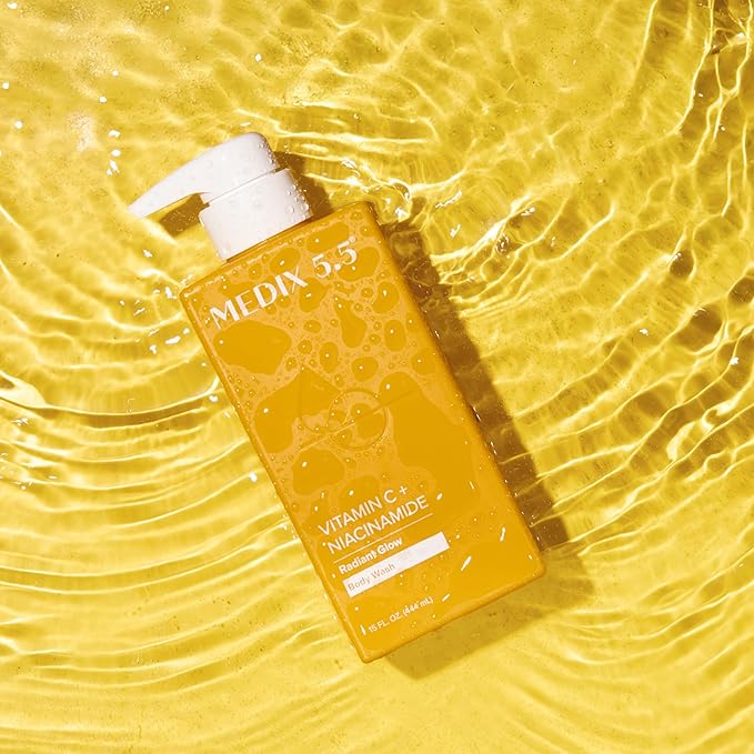 Medix 5.5 Radiant Glow Vitamin C Body Wash W/Niacinamide | Citrus Scented Gentle Body & Face Cleanser For Women, Men, Dry Skin, & Smoother-Looking Skin | Removes Dirt, Oil, & Impurities, 2-Pack