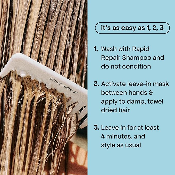 BONDIBOOST Rapid Repair Bond Builder + Leave-In Hair Treatment for Dry Damaged Hair [3.38 fl oz], Strengthens & Restores + Advanced Hair Repair Solution for Healthier & Shinier Results