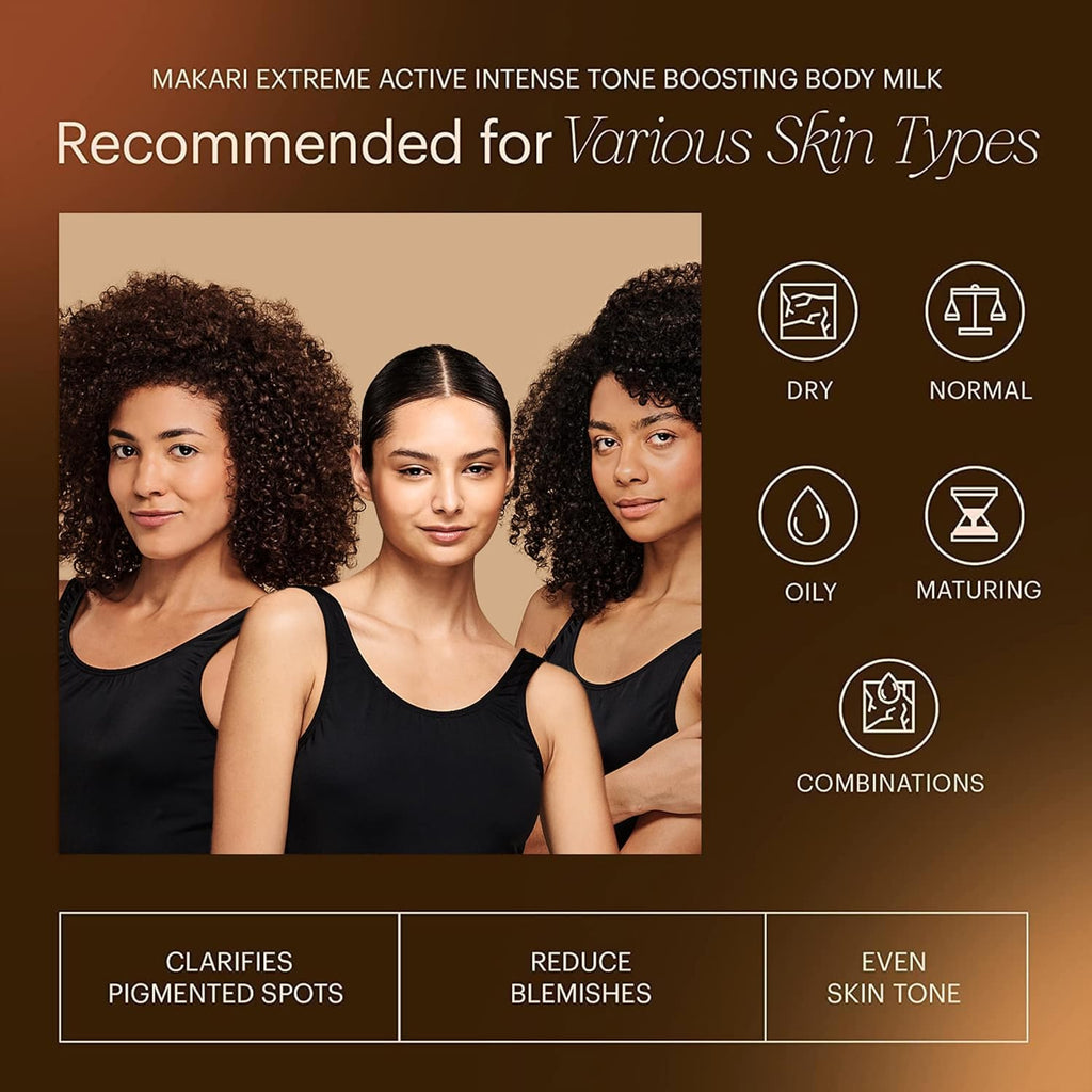 Makari Extreme Active Intense Carrot & Argan Oil Body Milk (16.8 oz) | Unify & Illuminate | Tone-Boosting Body Lotion with Vitamins E and C | Helps Brighten Skin Tone | Promotes Even Complexion