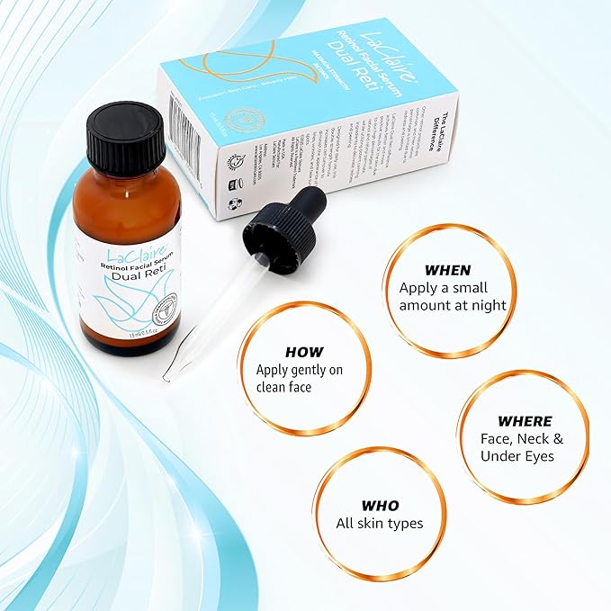 Skincare Duo: 2 Units of 8% Complex Retinol Face Serum 15 ml + 1 Unit of Vitamin C+ Serum, Anti-Aging, Brightening, Firming, Smoothing 30 ml