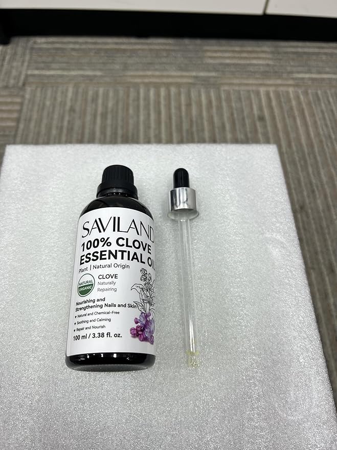 SAVILAND Clove Oil for Effective Brittle Nails Repair: Natural Clove Essential Oil 100% Pure Orangic Nail Growth for Damaged Nails Toenail Renewal Cuticle Hand Foot Care Home