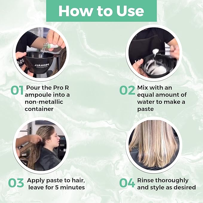 Ampolla Para el Cabello Maltratado Y Seco - Deep Conditioning Hair Mask for Damaged Hair - Pro R Brazilian Hair Protein Treatment for Blondes- Deep Conditioner for Dry Damaged Hair - Prohall 0.50 FLOz