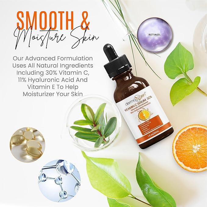 30% Vitamin C Serum for Face - Natural & Organic Anti Wrinkle & Skin Rejuvenator Moisturizer with Hyaluronic Acid & Vitamin E - Powerful Anti Aging Serum - Age-Defying Beauty Regimen- 1FL OZ