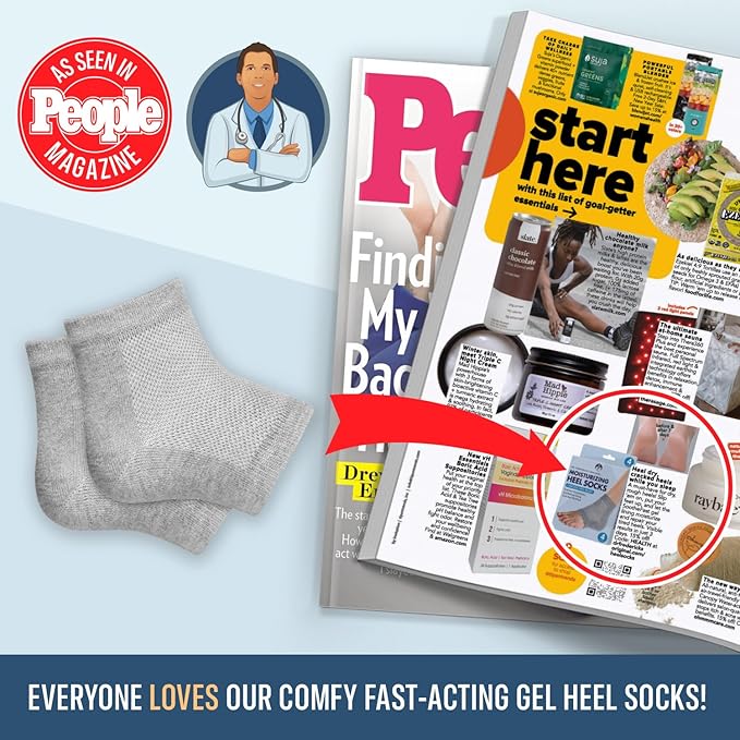 Dr. Frederick's Original Moisturizing Heel Socks for Cracked Heel Treatment - 6 Pairs - Socks for Dry Feet - Cracked Skin Repair & Overnight Hydration - Foot Care for Women & Men - Power Pack