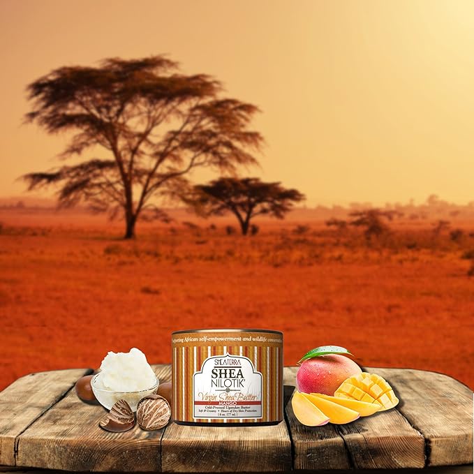 Shea Terra Organics 100% Organic Cold-Pressed Virgin Shea Butter – Mango | Natural Anti-Aging Daily Skin, Nails & Hair Cream to Soften, Protect & Hydrate Dry Skin & Reduce Stretch Mark – 6 oz