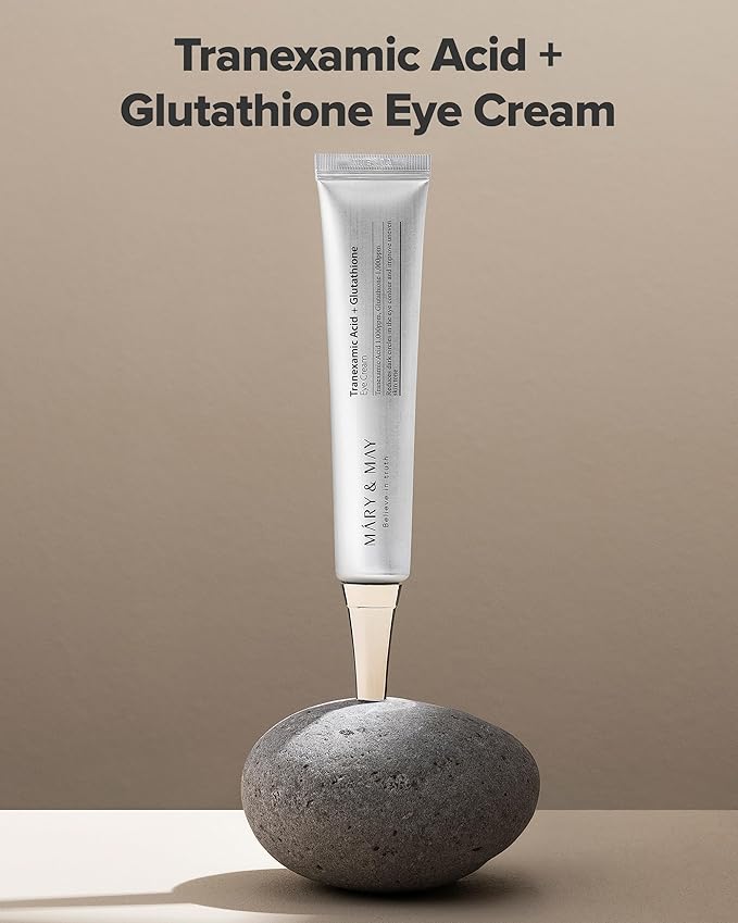 Mary&May Glutathione Eye Cream Special Set - Powerful Antioxidant, Reduces Dark Circles in the Eye, Improve Uneven Skin Tone with Vitamin C, 1.01 oz.+ Mini 0.4oz 2 Pack