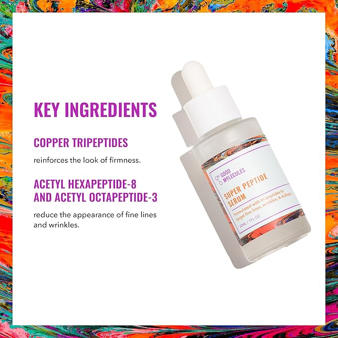 Good Molecules Super Peptide Serum - Anti-aging Facial Serum with Peptides and Copper Tripeptides to Plump and Firm - Water-Based Skincare for Face