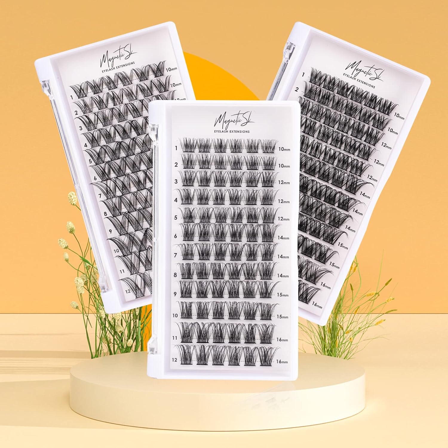 Cluster Lashes 72 Individual Lashes Clusters Eyelash Extensions False Eyelashes DIY Lash Extension Kit Reusable False Eyelashes Natural Look Mix 10-16mm C D Curl-DM17