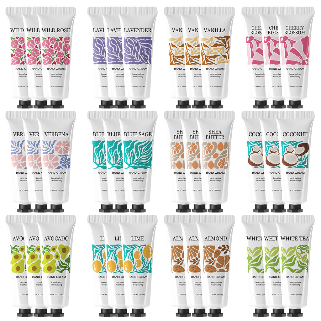BODY & EARTH # LOVE 36 Pack Hand Cream Gifts Set for Women, Mini Moisturizing Hand Lotion For Dry Hands, Travel Size Hand Cream Bulk Hand Lotion Gifts for Women, Bridesmaid Gifts, Appreciation Gifts