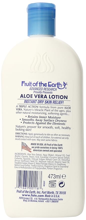 Fruit of the Earth Aloe Vera Lotion, 16 Ounce
