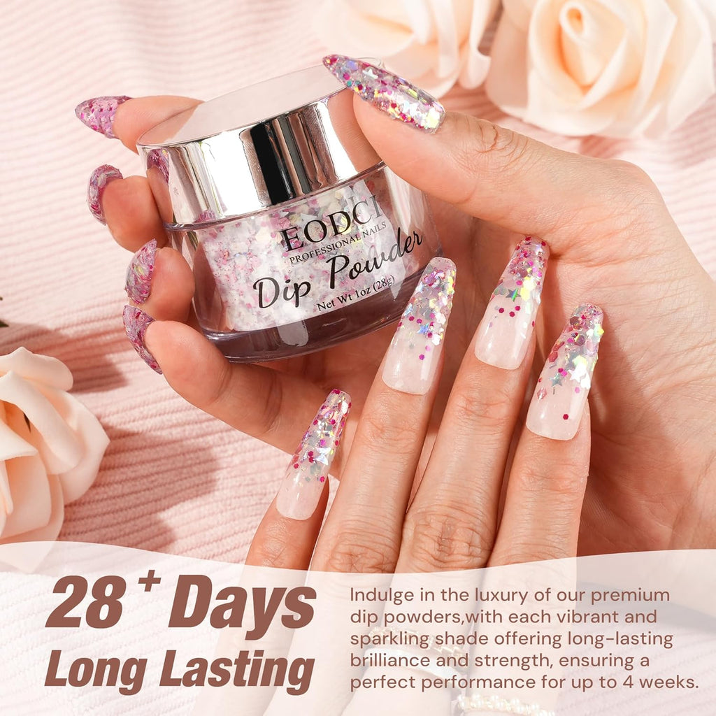 Dipping Powder Colors, Mermaid Tale Glitter Color Dip Powder - Nail Art Starter Manicure DIY No Needed Nail Lamp Curing Odor-Free Nail color for Professionals & At-Home - 1 oz