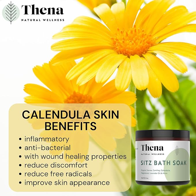 Thena Organic Sitz Bath Soak and Intensive Healing Moisturizing Cream Bundle