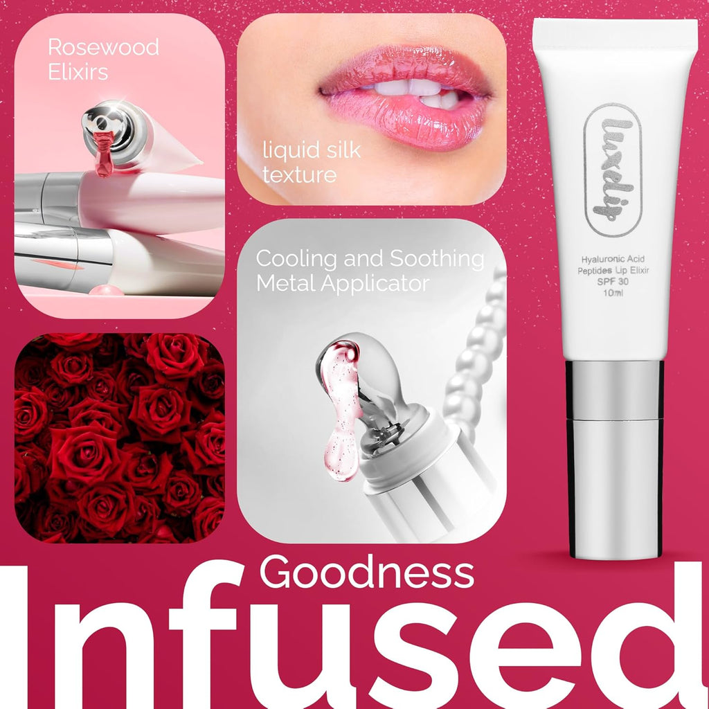 Tinted Lip Balm Elixir for OIder Women, Hydrating Vegan Lip Care with Sheer Color & Moisturizing Glow – Non-Sticky Nourishing, Lip Plumping Treatment for Soft, Smooth Lips (Rosewood 10ml)