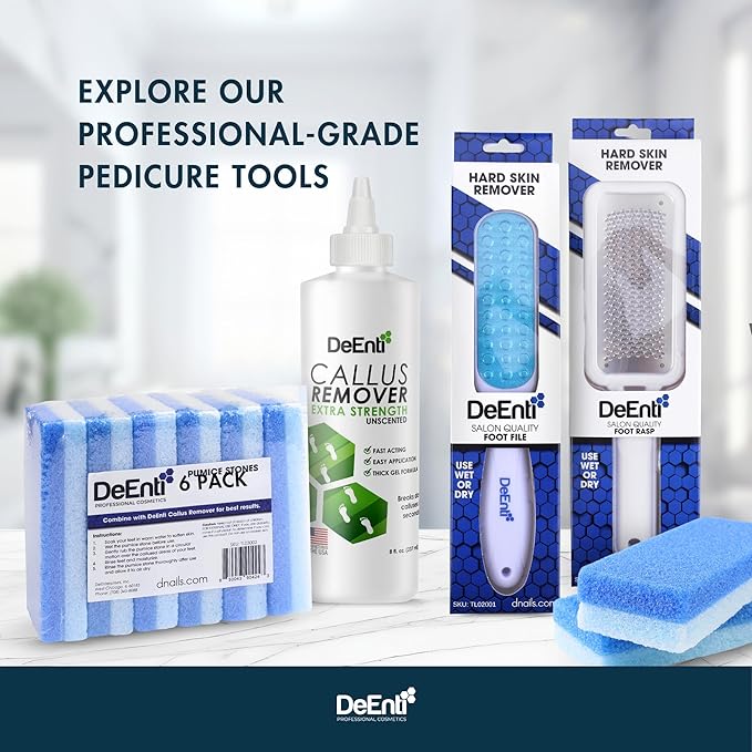 DeEnti Pumice Stones, Pack of 6 Professional Grade Pumice Stone for Feet, Salon Quality Foot Callus Remover, Double Sided Foot Scraper, Home Manicure and Pedicure Tools