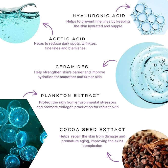 Spa Sciences - Hydrating Serum - Made in the USA - With Hyaluronic Acid, Ceramides, Plankton Extract - Moisturize, Replenish, Plump - Vegan - For All Skin Types - 1.1oz