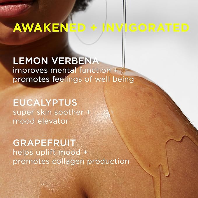 By Rosie Jane Wake Everyday Body Oil - Invigorating Lemon Verbena, Grapefruit & Geranium Scented Body Oil with Coconut Oil, Olive Oil & Rosehip Seed Oil to Hydrate and Nourish Dry Skin (4 fl oz)