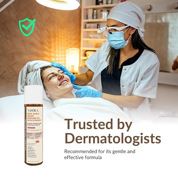 Kojic Acid Argan Skincare Bio Pure Oil with Vitamin E Face & Body Moisturizer Serum for Scars & Stretch Marks