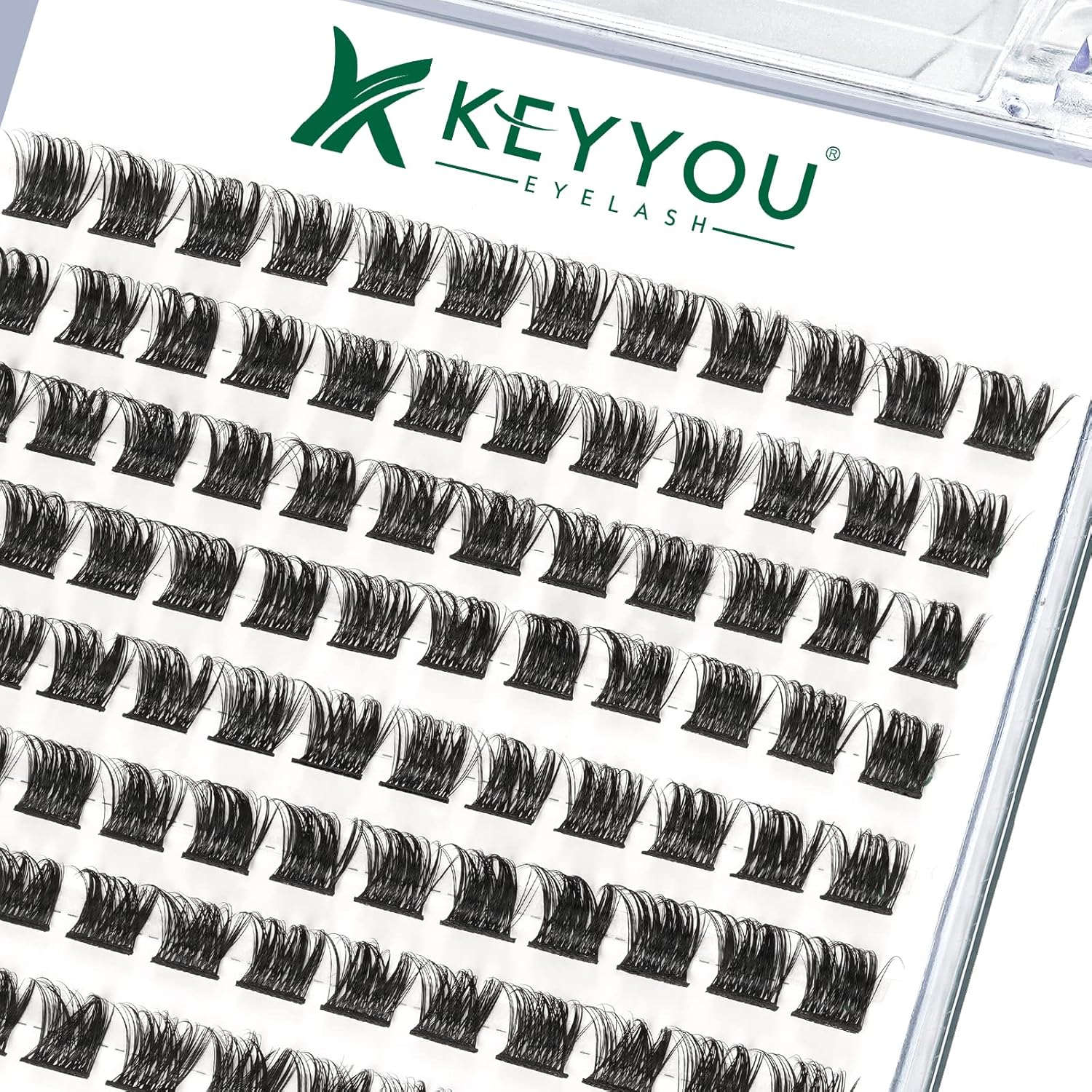 Lash Clusters,96 Pcs Cluster Lashes D Curl 10mm DIY Lash Extensions Eyelash Clusters,KEYYOU Volume Wispy Individual Lashes Soft&Comfortable Easy DIY at Home(Y06,D-10mm)