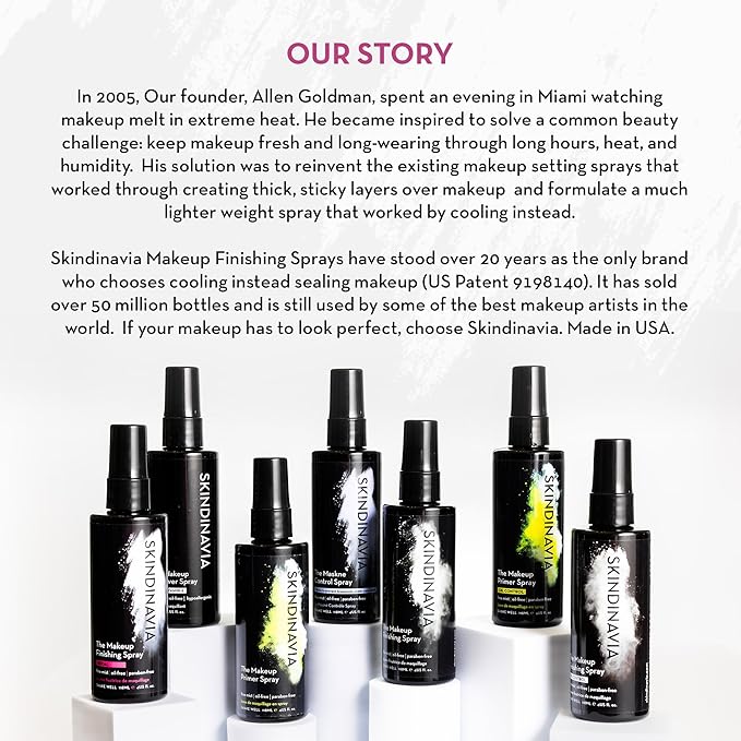Skindinavia The Makeup Finishing Spray, Oil Control Makeup Setting Spray, All-Day Wear, Long-Lasting Up to 16+ Hours, Heat-Resistant & Waterproof, Fine Mist, 2.0 Oz