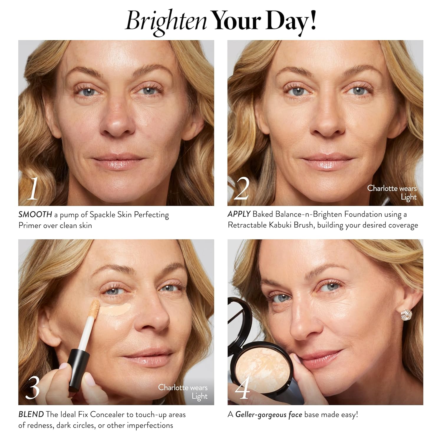 LAURA GELLER NEW YORK Award-Winning Baked Balance-n-Brighten Color Correcting Powder Foundation - Porcelain - Buildable Light to Medium Coverage - Demi-Matte Natural Finish