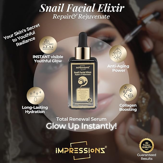 ImpressionZ 3-Step Skincare Set for Women | Micellar Water Makeup Remover, Snail Mucin Serum for Wrinkles, Hydrating Face Cream for Dry Skin with Cotton Rounds | Night Routine Kit for all skin types