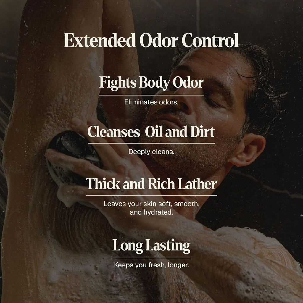 Black Wolf Deodorizing Body Wash for Men - Mens Long-Lasting Shower Gel Fights Body Odor - Hydrating & Moisturizing Body Cleanser Soap Removes Grime, Sweat & Buildup - Clean & Crisp Agave Scent