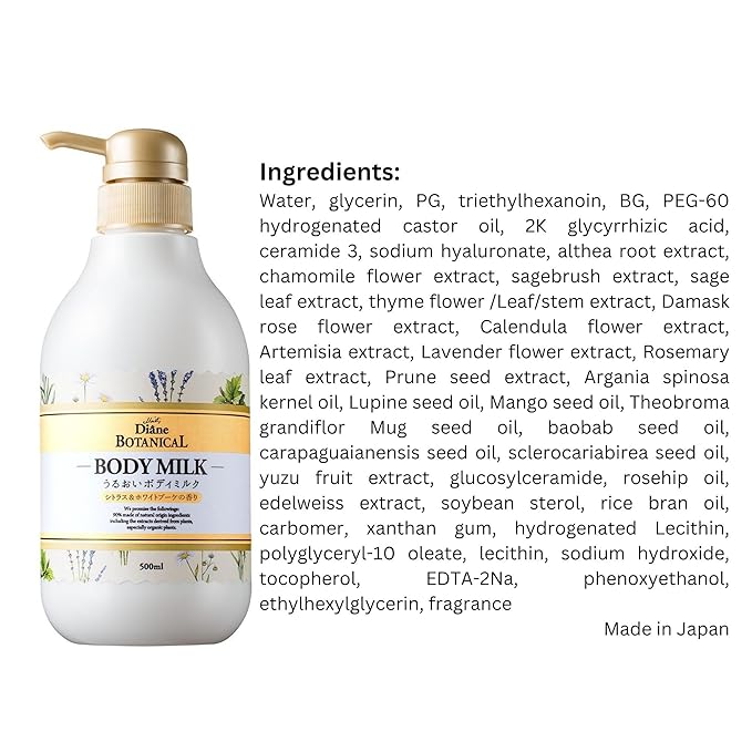 Moist Diane Botanical Moisturizing Body Milk Citrus and White Bouquet Aromafor Unisex, 16.9 Ounce