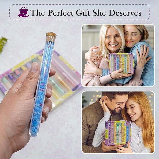 Relax Bath Salts- 8 Pack Epsom Salts for Soaking, Aromatherapy Bath Spa Set, Skin Softening, Muscle & Stress Relief, Exfoliating Dead Sea Salt, 1oz Each