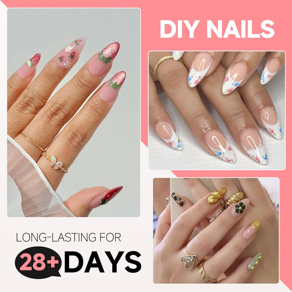 UNA GELLA Almond False Nails, 504pcs Soft Gel Tips, Clear, Medium, 12 Sizes, for Nail/Dip/Poly Extensions, Press On Nails